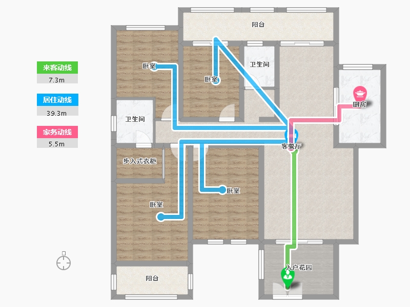 湖南省-娄底市-新地·公园1号-148.22-户型库-动静线