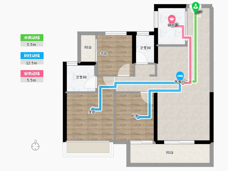 广东省-清远市-融创湖滨首府-73.99-户型库-动静线