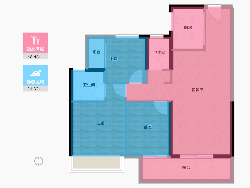 广东省-清远市-融创湖滨首府-73.99-户型库-动静分区