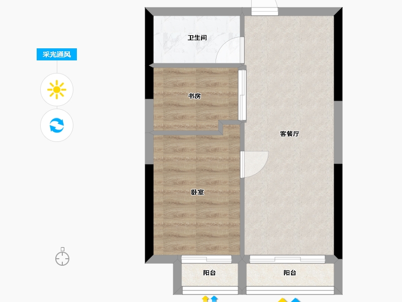 广东省-深圳市-会展湾中港-40.96-户型库-采光通风