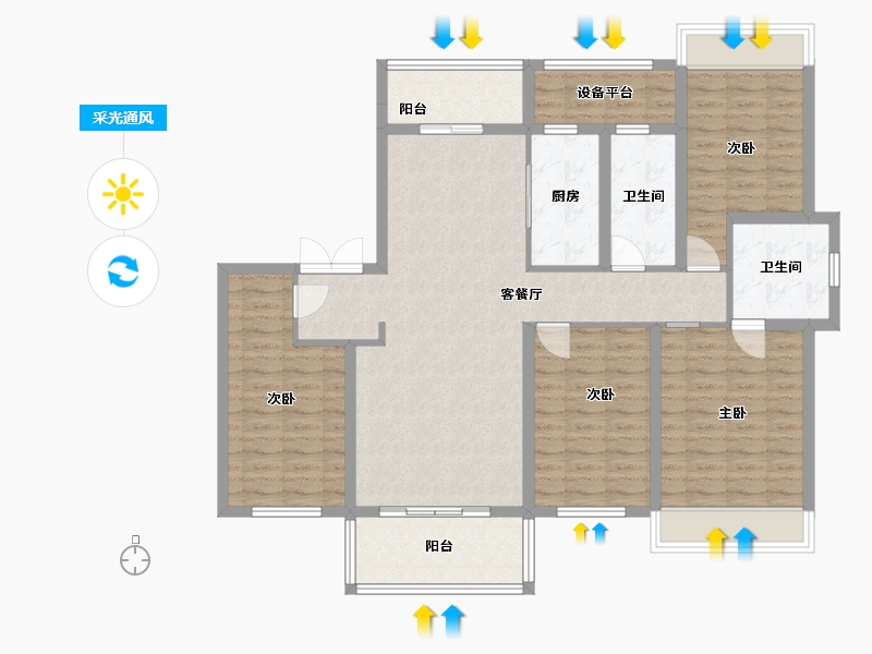 湖南省-张家界市-澧水嘉园-121.33-户型库-采光通风