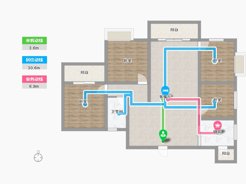 四川省-成都市-富堂金湾-109.41-户型库-动静线