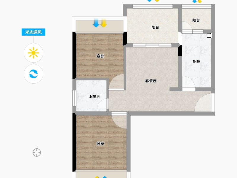 广东省-珠海市-藤荣尚府-57.99-户型库-采光通风