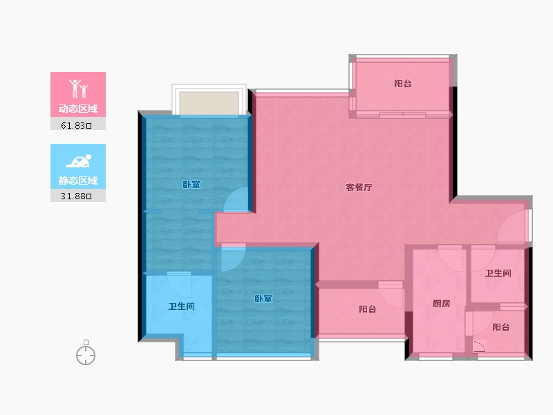 广东省-深圳市-珑门名苑-83.33-户型库-动静分区