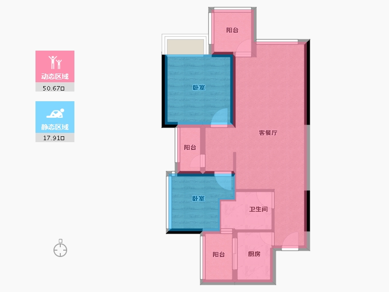 广东省-深圳市-珑门名苑-60.19-户型库-动静分区