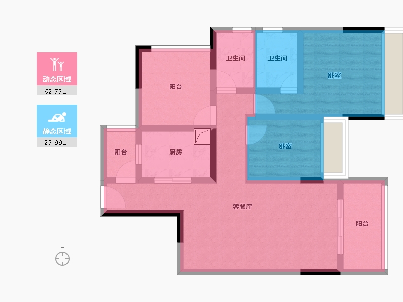 广东省-珠海市-珠光新城三期-77.21-户型库-动静分区