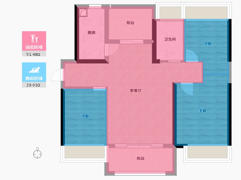 广东省-佛山市-普君新城华府-71.20-户型库-动静分区