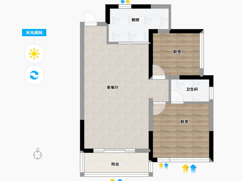 广东省-清远市-仁兴城市花园-62.00-户型库-采光通风