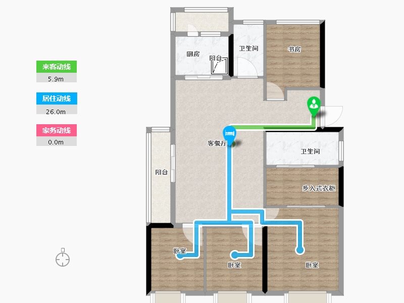 湖南省-长沙市-弘阳昕悦府-128.00-户型库-动静线