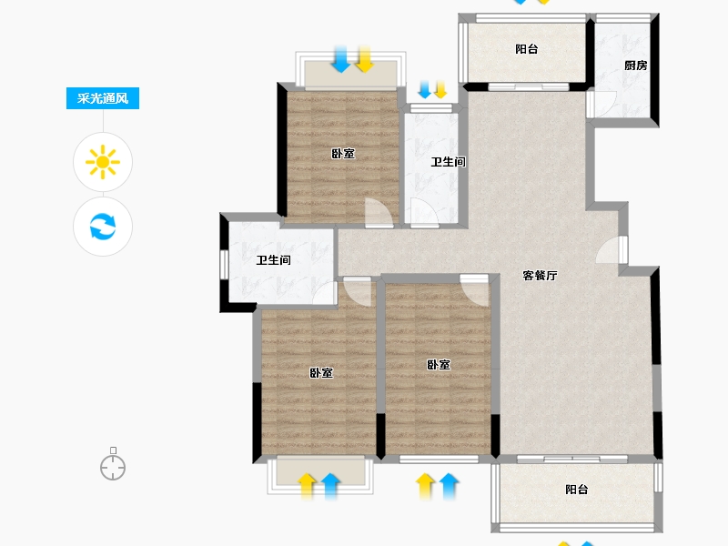 湖南省-长沙市-博林云栖-112.73-户型库-采光通风