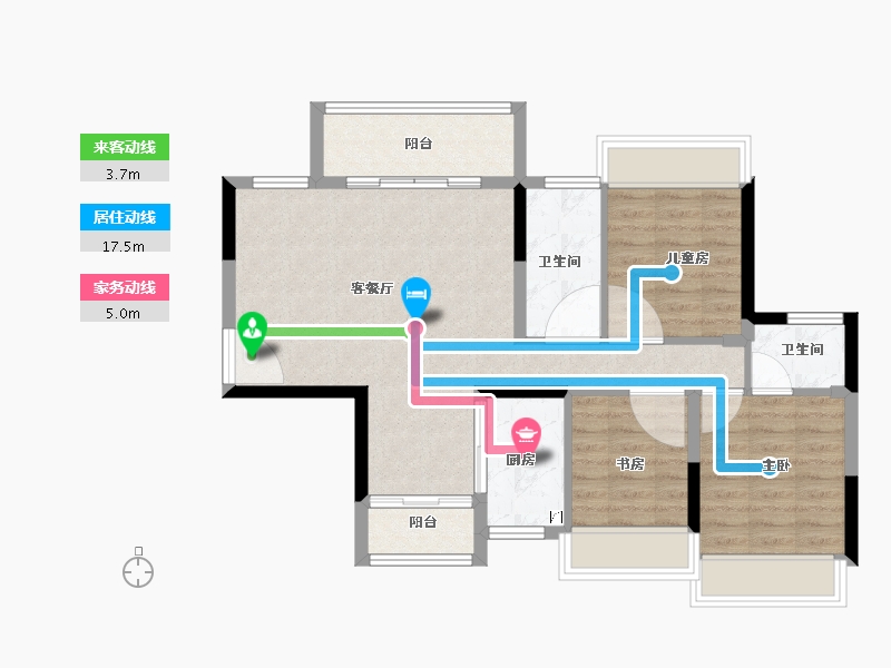 广东省-珠海市-第首未来港-78.00-户型库-动静线