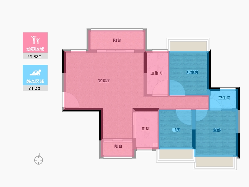 广东省-珠海市-第首未来港-78.00-户型库-动静分区