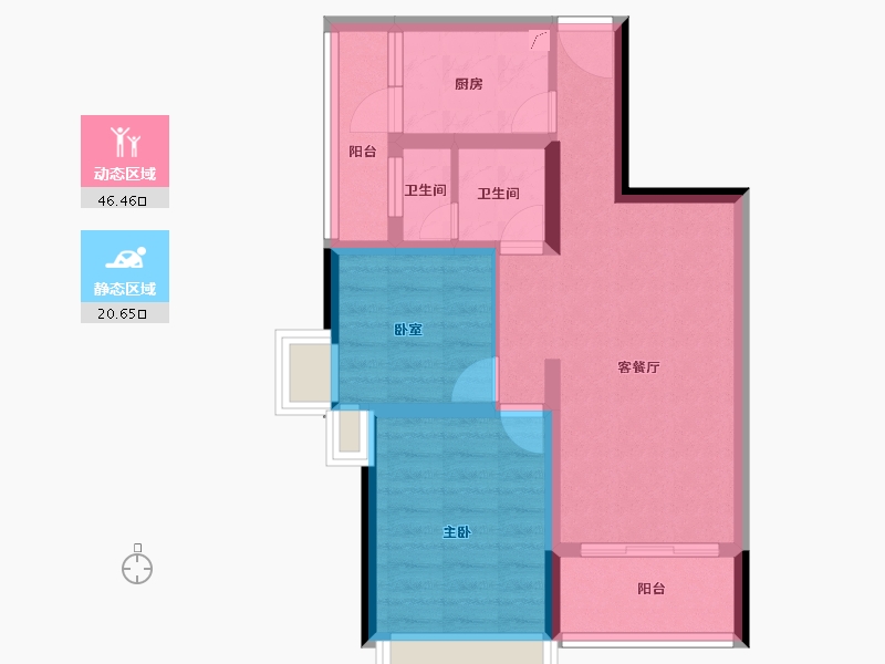 广东省-珠海市-峰泽轩-58.28-户型库-动静分区