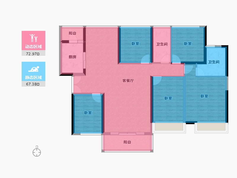 广东省-深圳市-华盛西荟城4期-125.62-户型库-动静分区