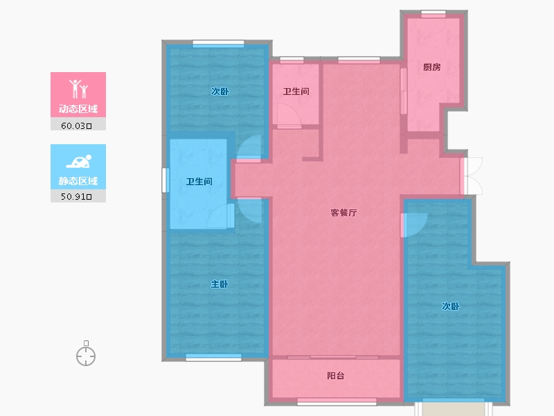 天津-天津市-金泰丽湾-99.07-户型库-动静分区