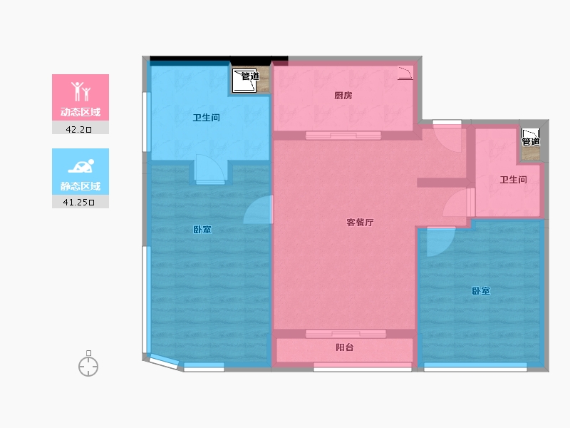 广东省-深圳市-大中华环球经贸广场W公寓-75.80-户型库-动静分区