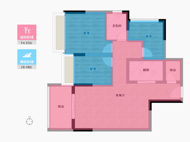 广东省-珠海市-珠光新城三期-72.38-户型库-动静分区