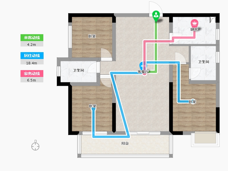 湖南省-长沙市-中建•璟和城-87.21-户型库-动静线