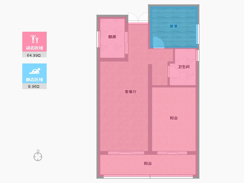 广东省-珠海市-翠湖香山·百合苑-66.11-户型库-动静分区