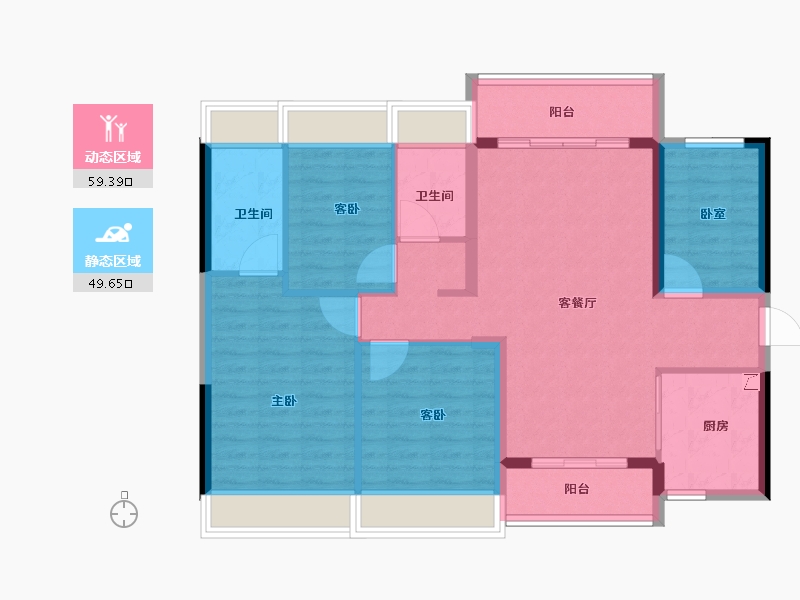 广东省-珠海市-时代·香海彼岸-98.00-户型库-动静分区