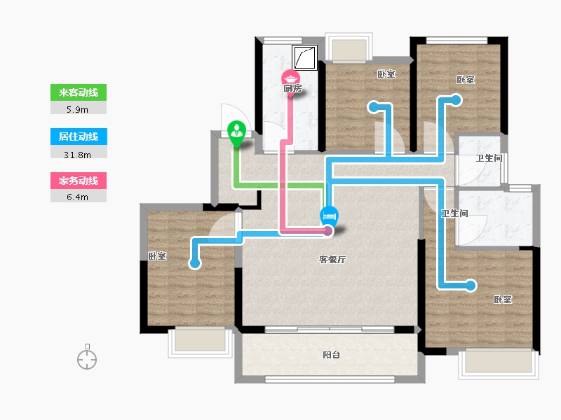 湖南省-岳阳市-中梁·首府-110.01-户型库-动静线