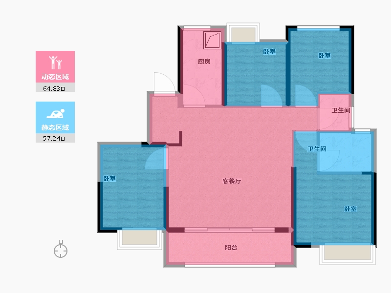 湖南省-岳阳市-中梁·首府-110.01-户型库-动静分区