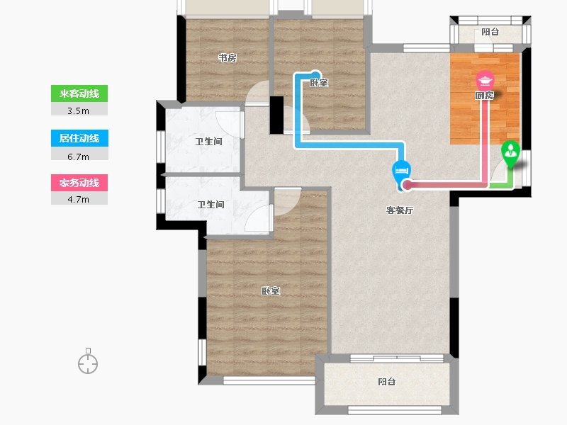 广东省-珠海市-中珠山海间二期-85.83-户型库-动静线