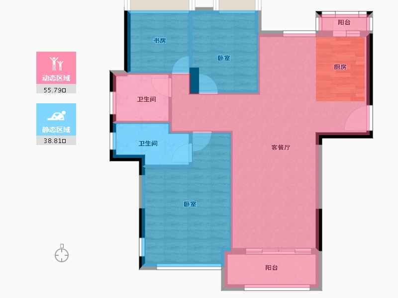 广东省-珠海市-中珠山海间二期-85.83-户型库-动静分区