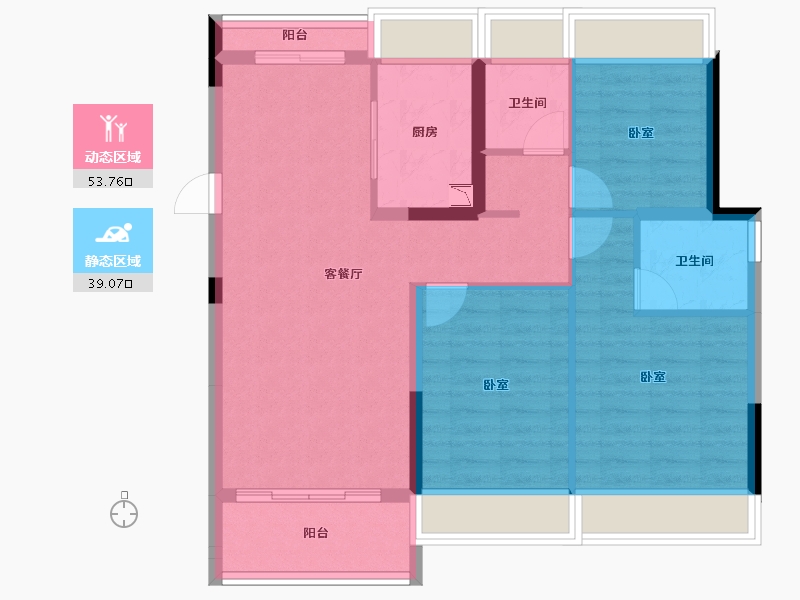 广东省-广州市-碧桂园·盛世花园-83.05-户型库-动静分区