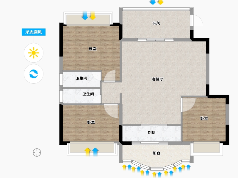 广东省-汕头市-经纬源家园-111.70-户型库-采光通风