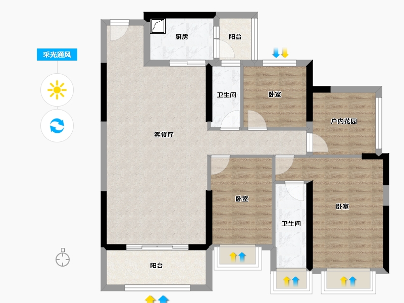 广东省-清远市-方直君汇世家-98.65-户型库-采光通风