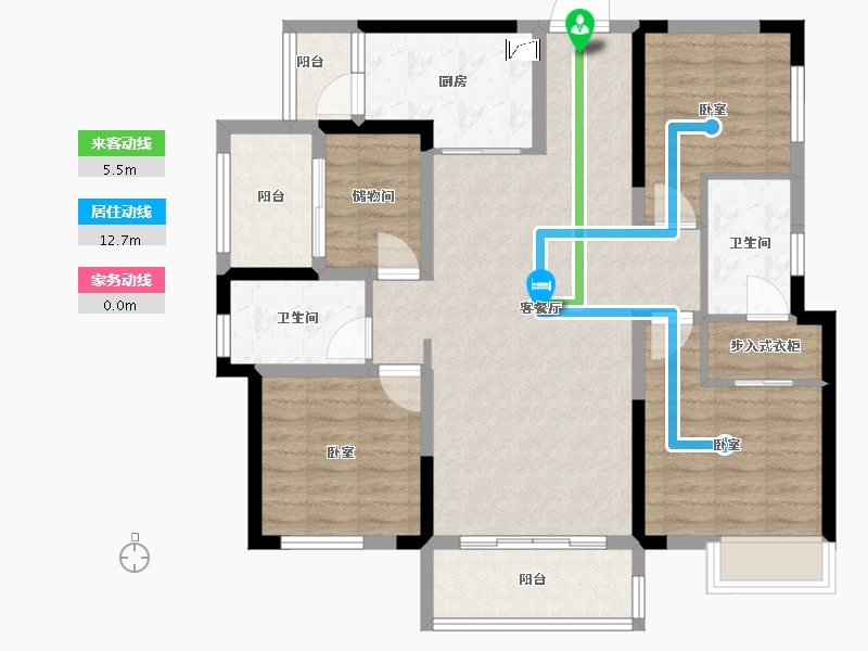 湖南省-岳阳市-美的金科郡-97.30-户型库-动静线