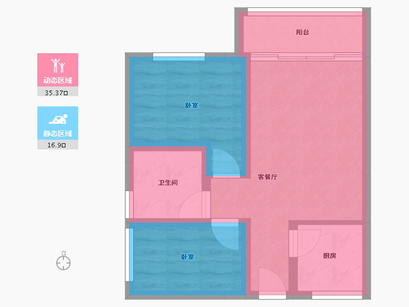 广东省-东莞市-曼诺商业广场-45.63-户型库-动静分区