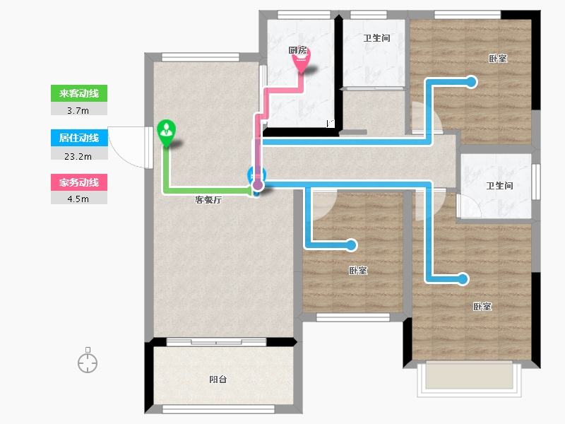 河南省-许昌市-恒达·水岸学府-101.00-户型库-动静线