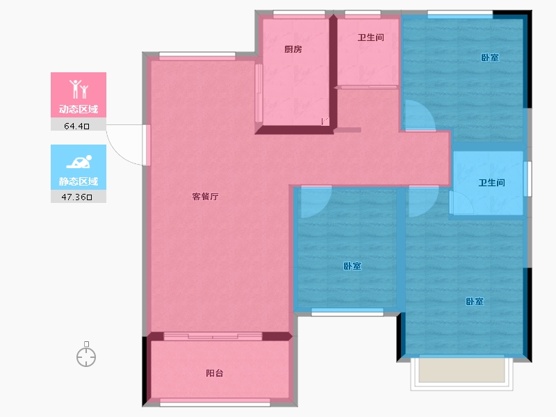 河南省-许昌市-恒达·水岸学府-101.00-户型库-动静分区