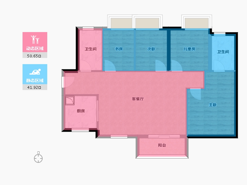 广东省-深圳市-润樾山-83.37-户型库-动静分区