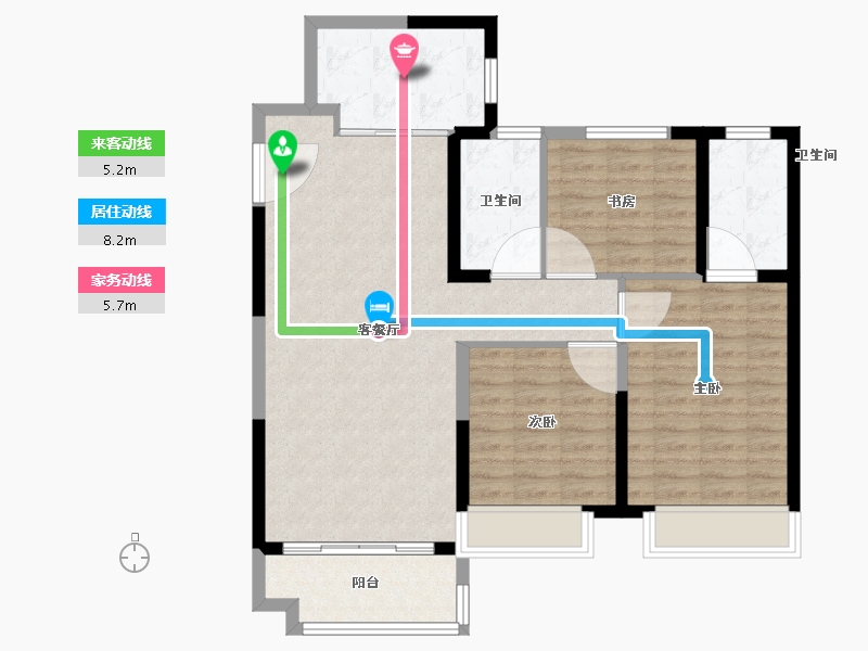 山东省-潍坊市-金科集美天宸-95.26-户型库-动静线