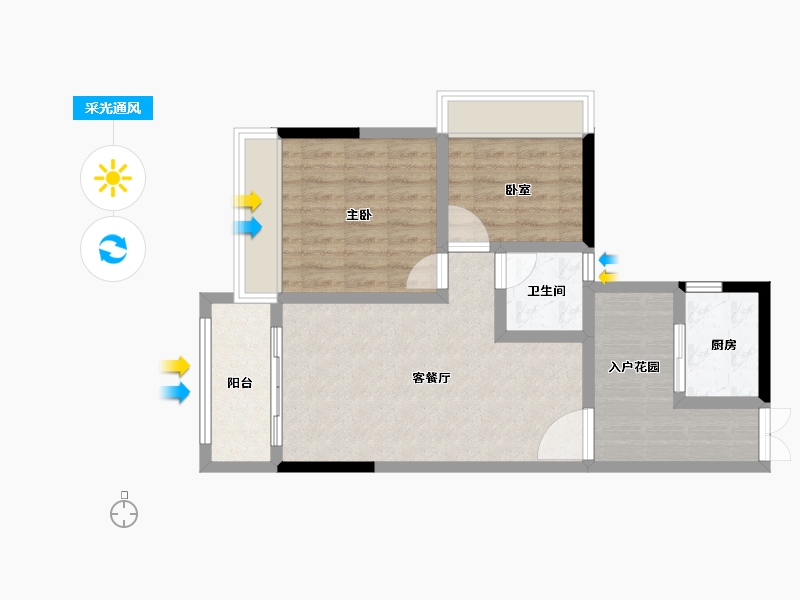 广东省-珠海市-绿庭·十里香缇-67.00-户型库-采光通风