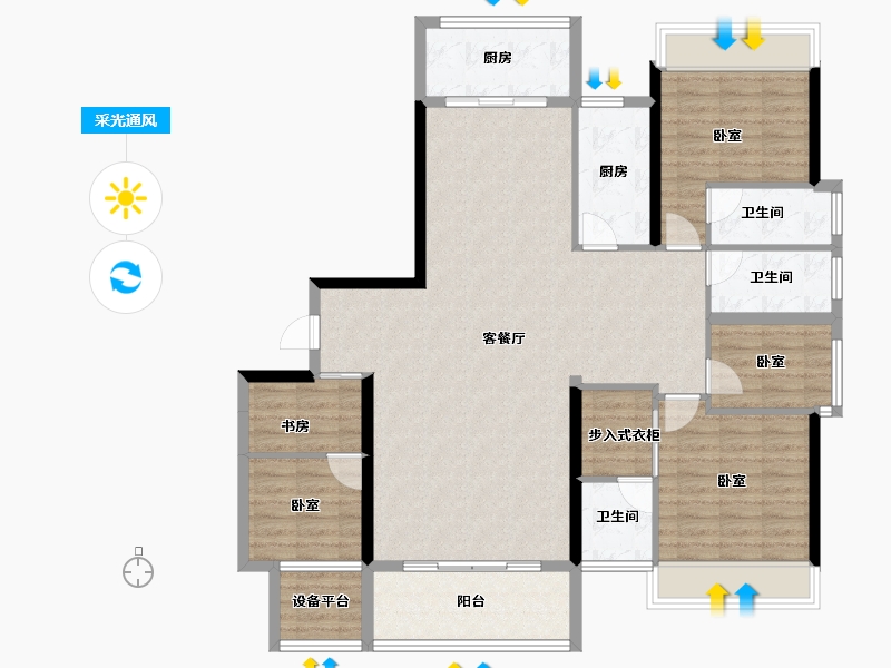 广东省-汕头市-中交·和承苑-125.70-户型库-采光通风