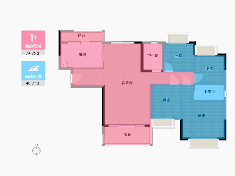 广东省-东莞市-恒大翡翠华庭-109.99-户型库-动静分区