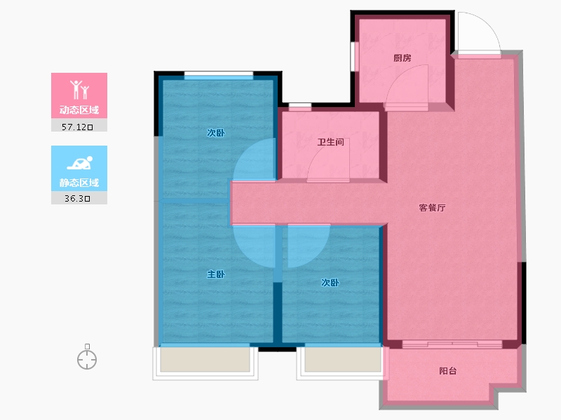 山东省-潍坊市-金科集美天宸-84.00-户型库-动静分区