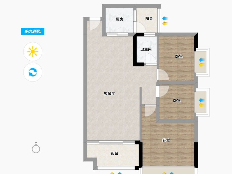 广东省-清远市-城建时代海岸-73.21-户型库-采光通风