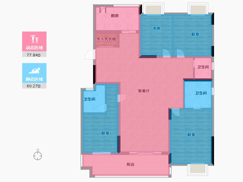 湖南省-长沙市-弘阳昕悦府-123.99-户型库-动静分区