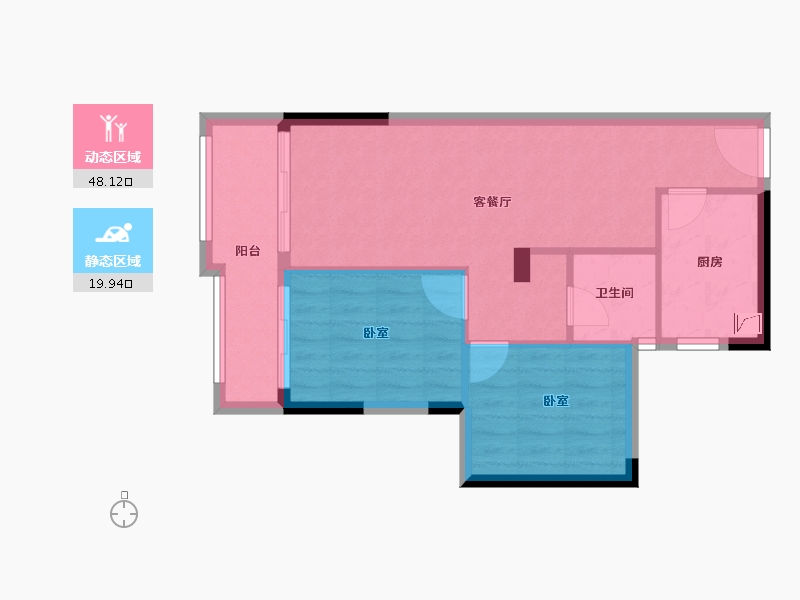 广东省-珠海市-中珠山海间二期-61.26-户型库-动静分区