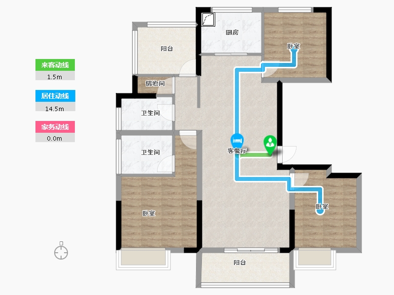 湖南省-岳阳市-中梁·首府-102.00-户型库-动静线