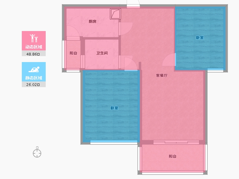 湖南省-怀化市-芷江融福苑-67.06-户型库-动静分区