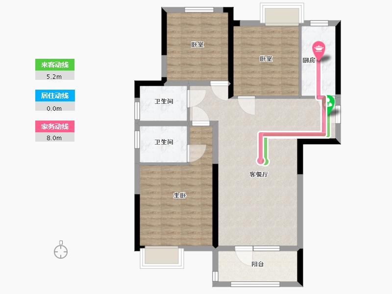 湖北省-武汉市-北辰优+国际青年互动特区-88.00-户型库-动静线