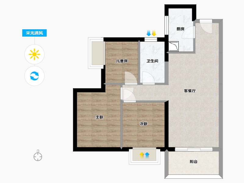 广东省-深圳市-润樾山-62.30-户型库-采光通风