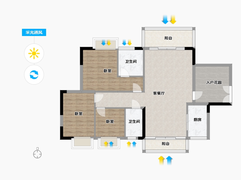 广东省-清远市-城建时代海岸-107.19-户型库-采光通风