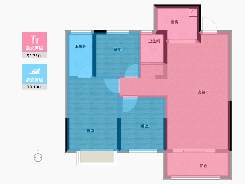 河南省-许昌市-恒达·水岸学府-81.00-户型库-动静分区